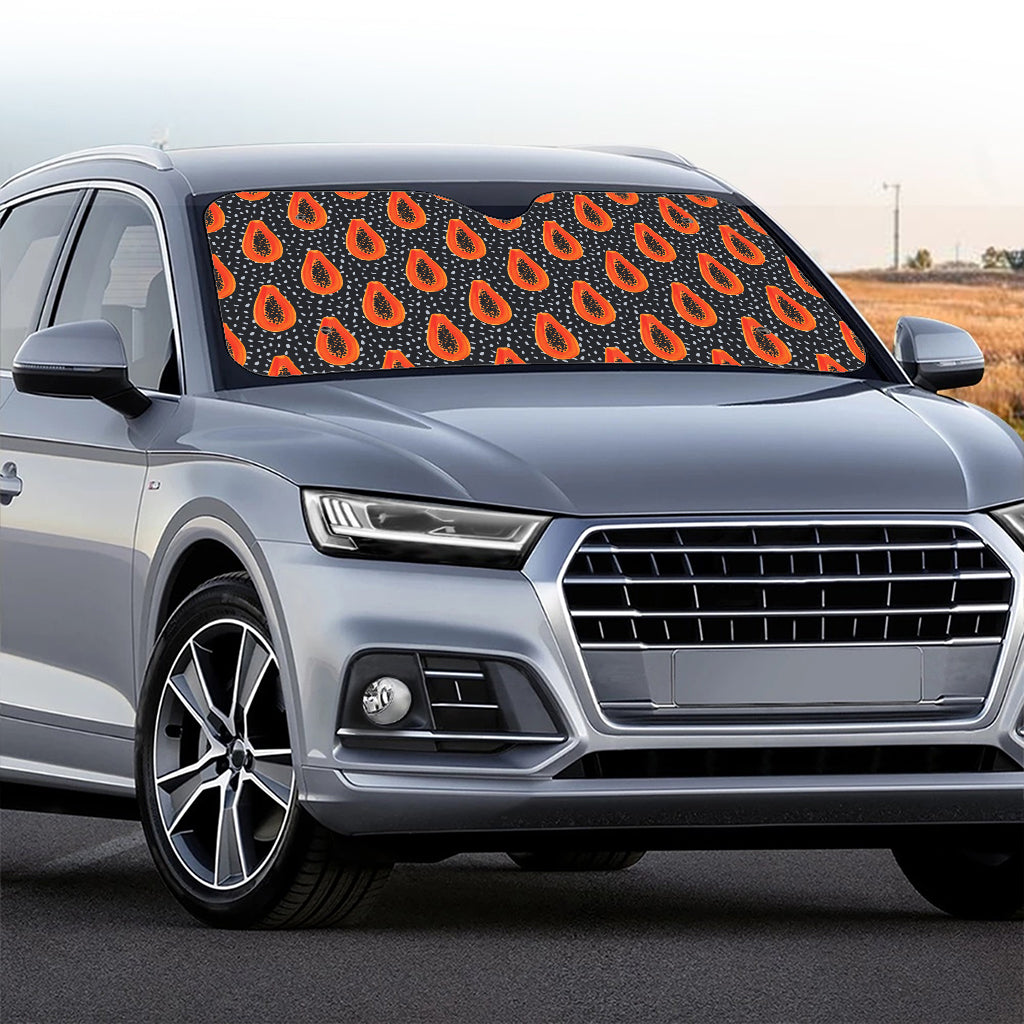 Exotic Papaya Pattern Print Car Windshield Sun Shade