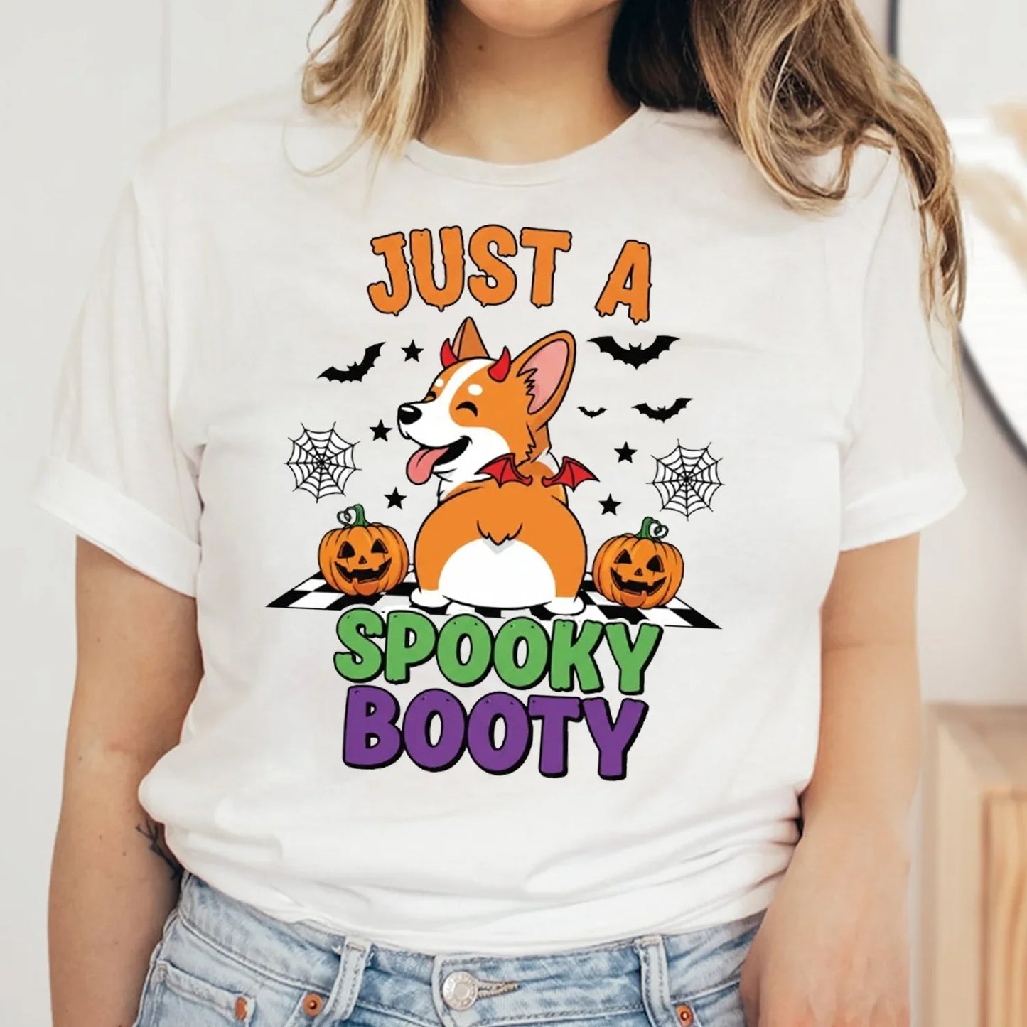 Just a Spooky Booty Corgi Halloween T-Shirt – Funny Dog Lover Tee