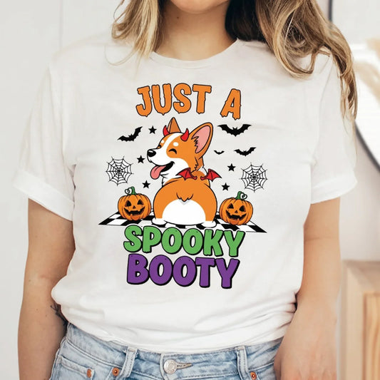 Just a Spooky Booty Corgi Halloween T-Shirt – Funny Dog Lover Tee