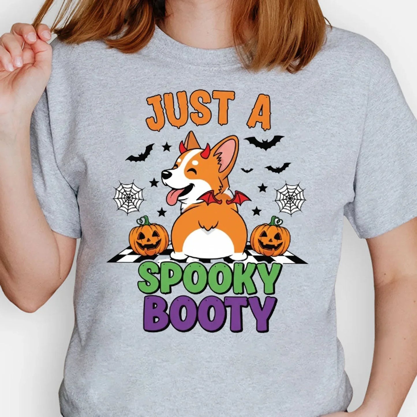 Just a Spooky Booty Corgi Halloween T-Shirt – Funny Dog Lover Tee