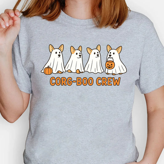 Cute Halloween Corgi Shirt – Corg-Boo Crew Ghost Dog Lover Tee