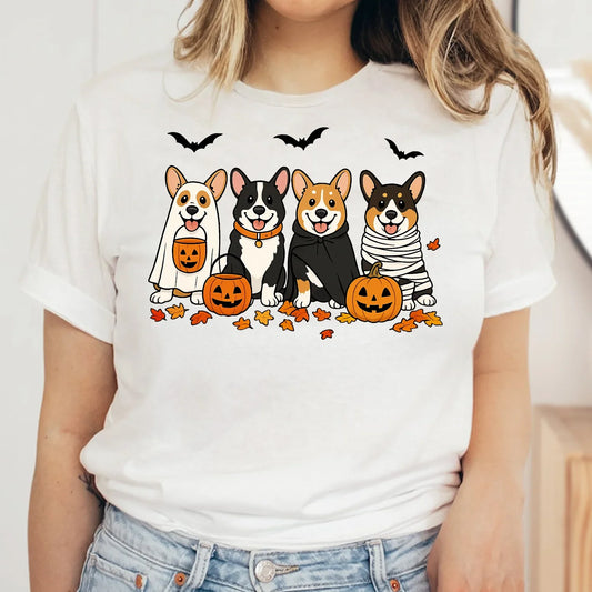 Cute Corgi Halloween Shirt – Spooky Pumpkin Dog Lover Graphic Tee