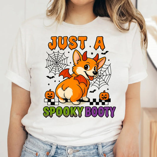 Funny Halloween Corgi T-Shirt – Just a Spooky Booty Graphic Tee
