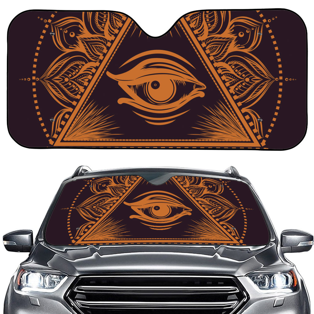 Eye of Providence Mandala Print Car Windshield Sun Shade
