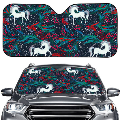 Fairy Floral Unicorn Pattern Print Car Windshield Sun Shade