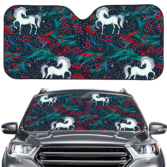 Fairy Floral Unicorn Pattern Print Car Windshield Sun Shade