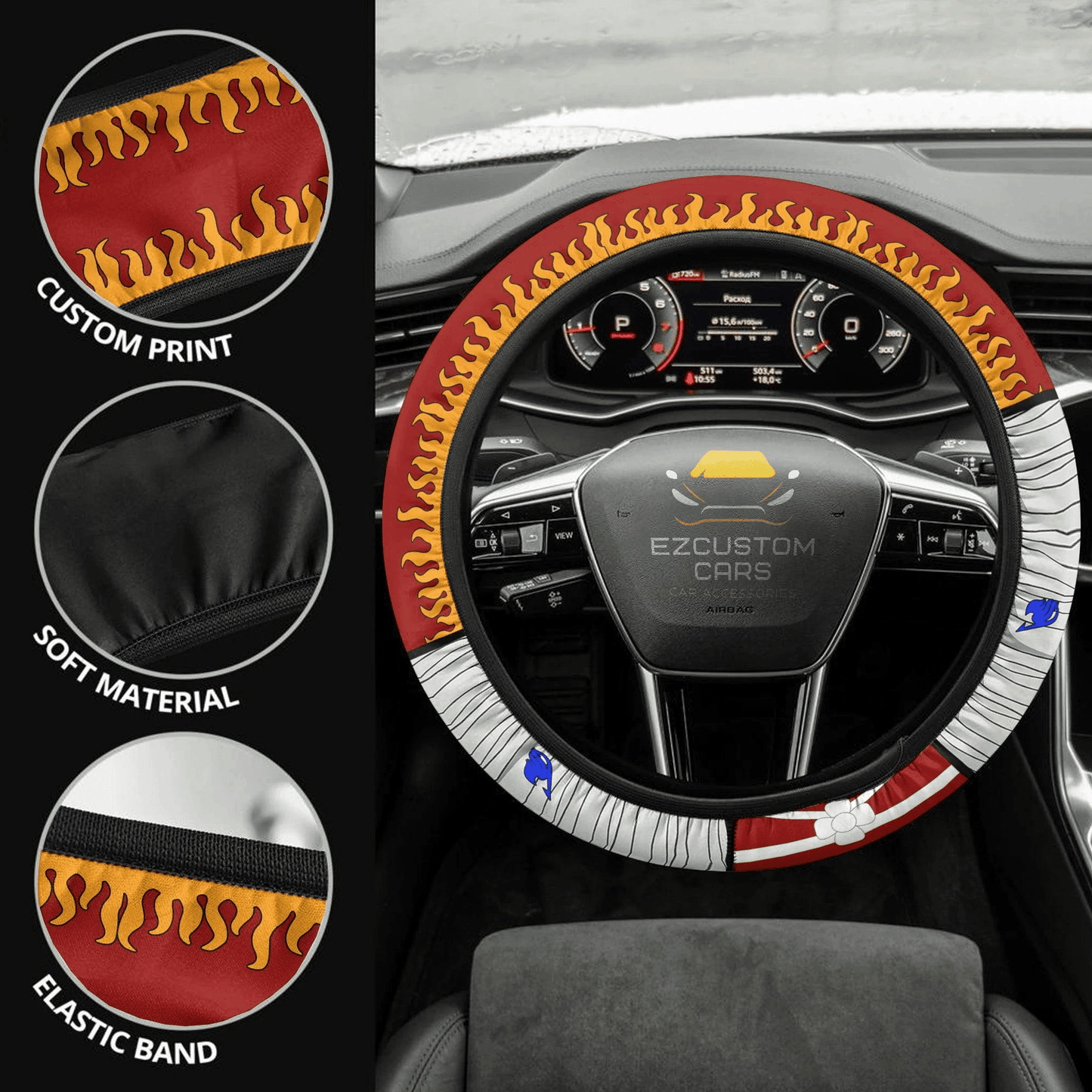 Fairy Tail Anime Steering Wheel Cover Erza Scarlet