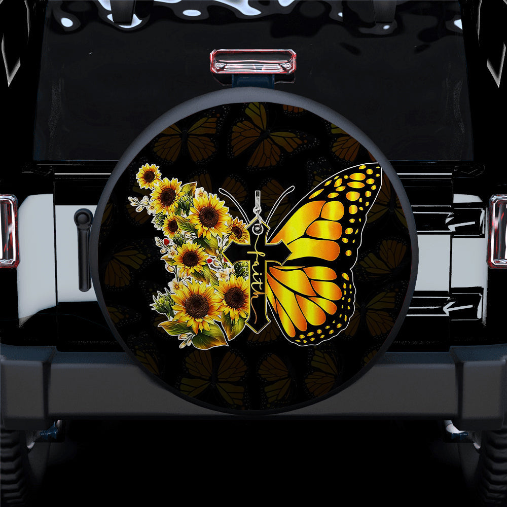 Faith Butterfly Jeep Car Spare Tire Cover