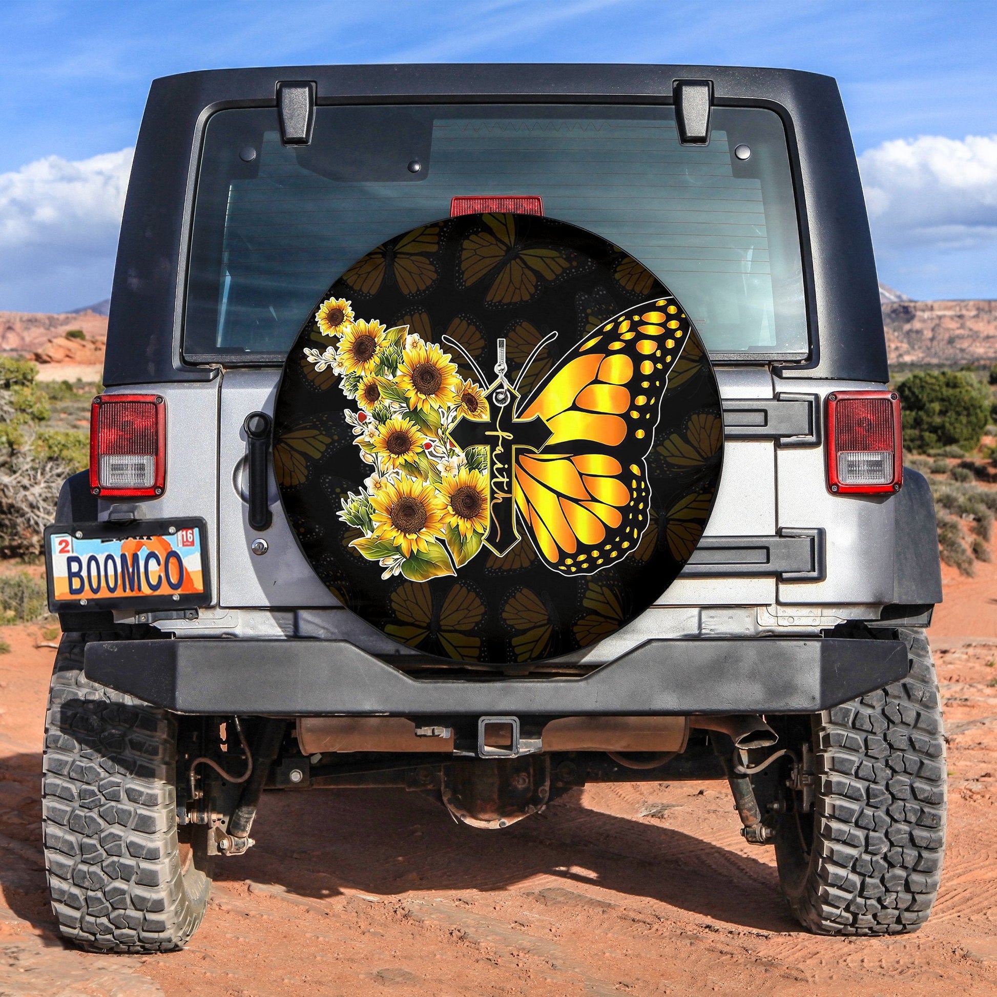 Faith Butterfly Jeep Car Spare Tire Cover