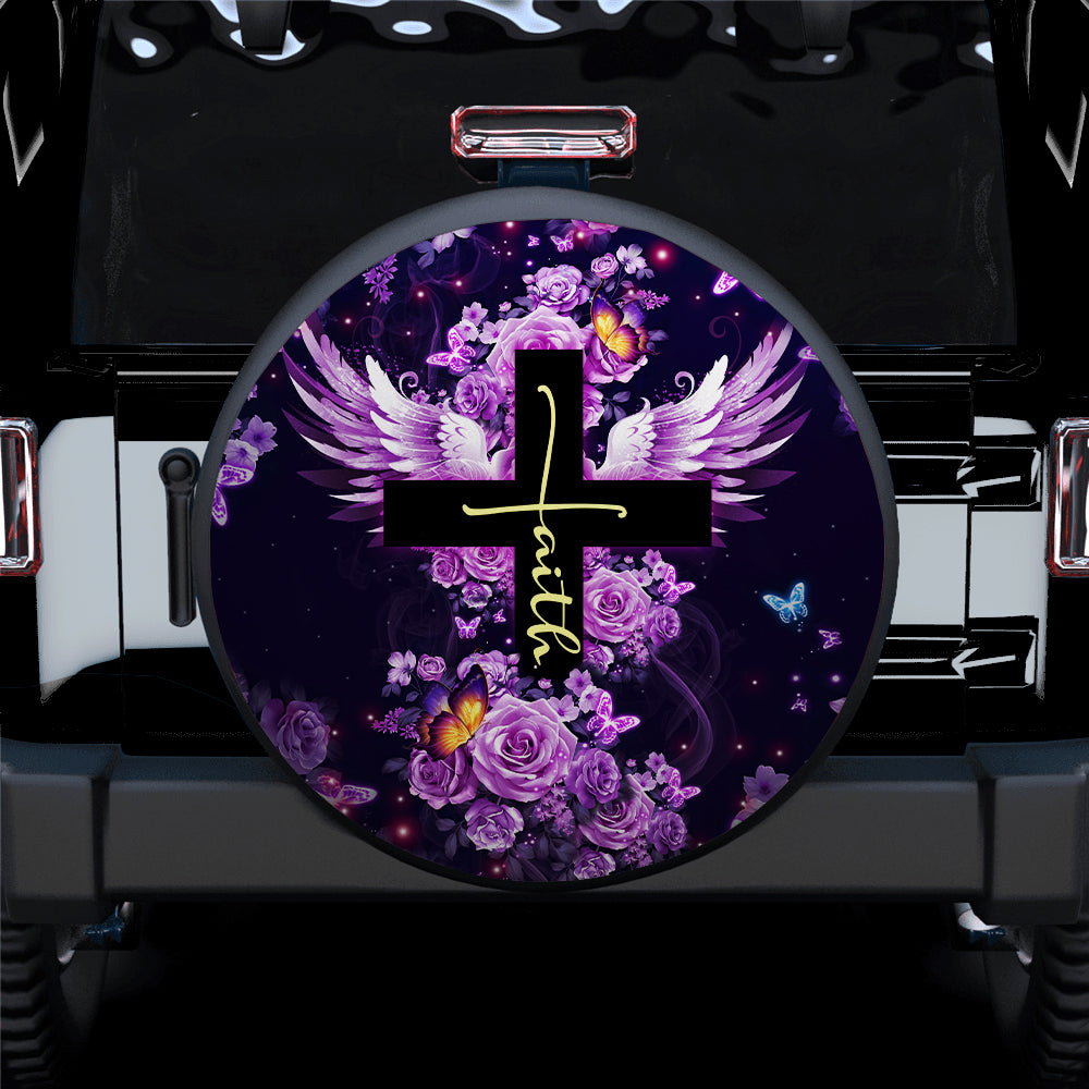 Faith Cross Car Spare Tire Cover
