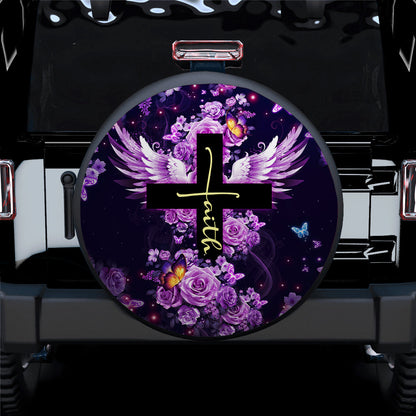 Faith Cross Car Spare Tire Cover