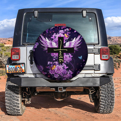 Faith Cross Car Spare Tire Cover