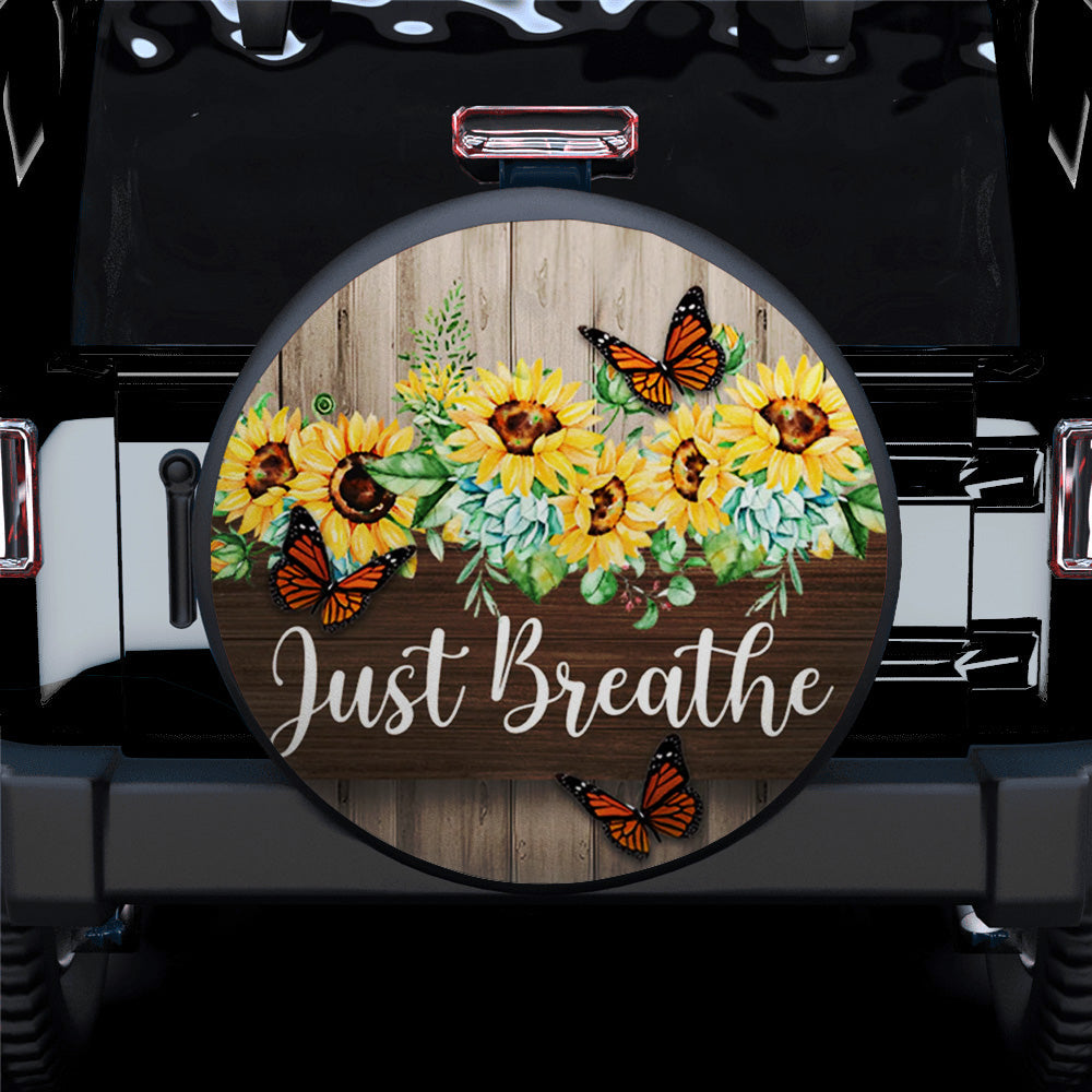 Faith Sunflower Just Breathe Car Spare Tire Cover