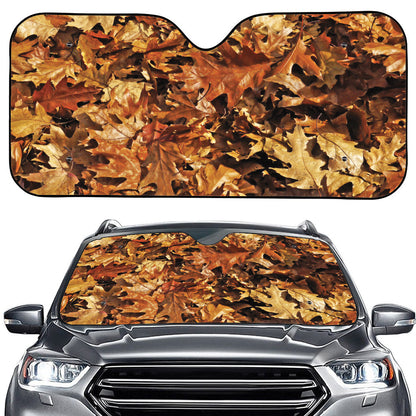 Fall Leaves Hunting Camouflage Print Car Windshield Sun Shade