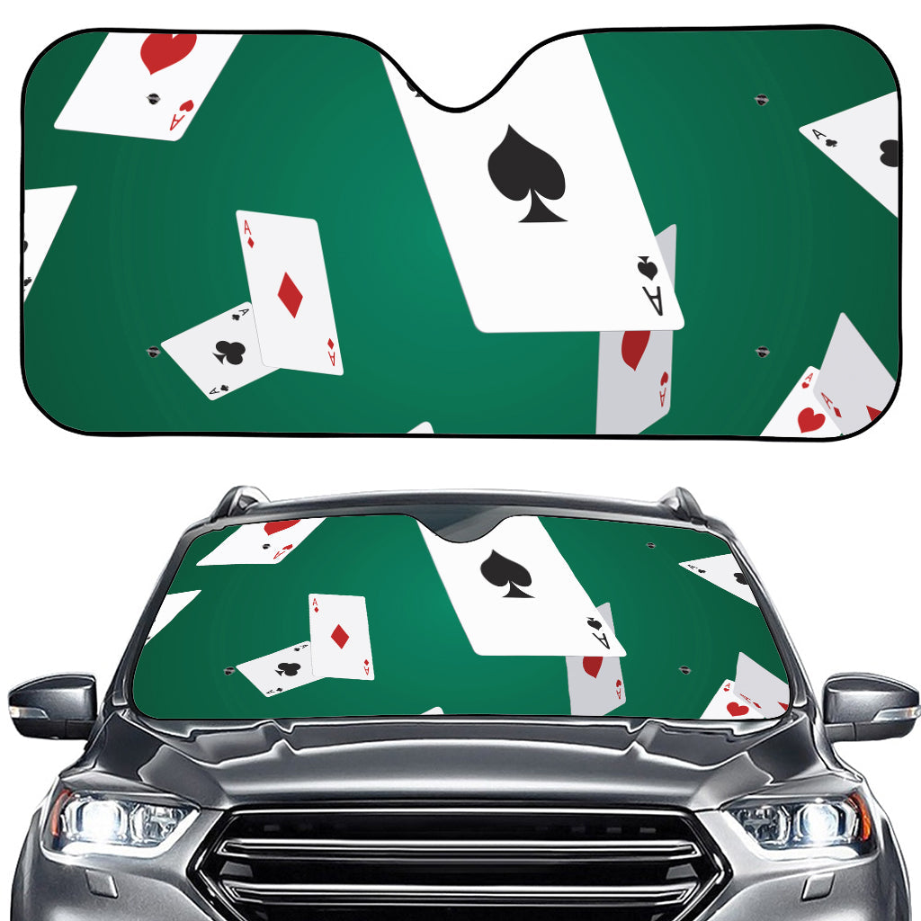 Falling Poker Cards Print Car Windshield Sun Shade