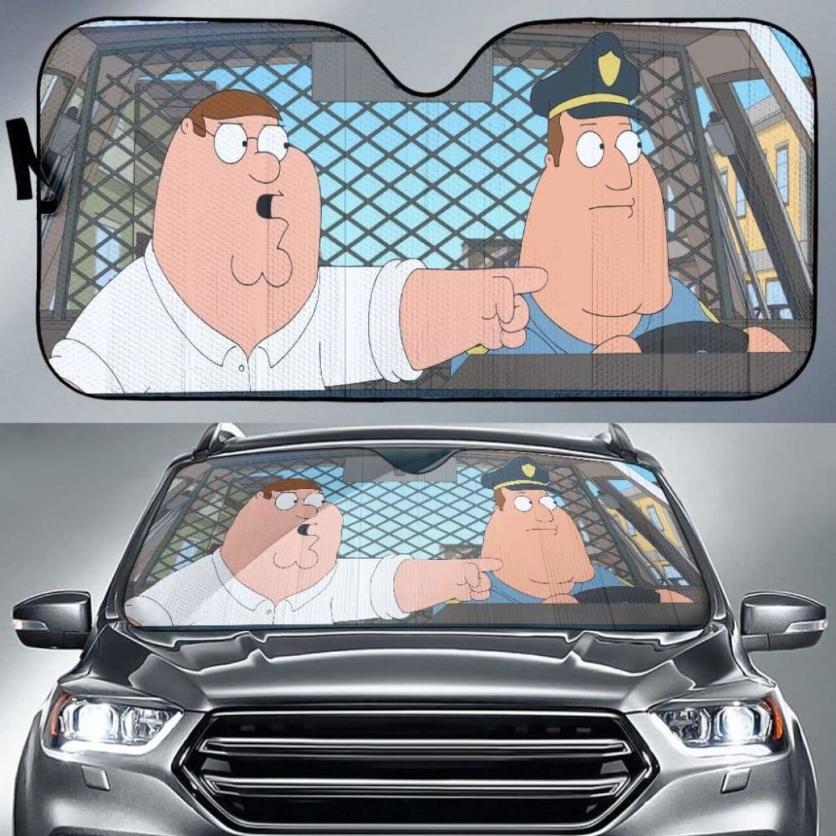Family Guy Cop And AHalf Wit Auto Sun Shades 918b Universal Fit