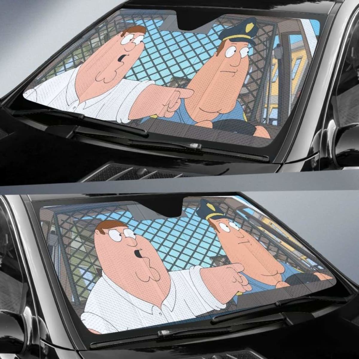 Family Guy Cop And AHalf Wit Auto Sun Shades 918b Universal Fit