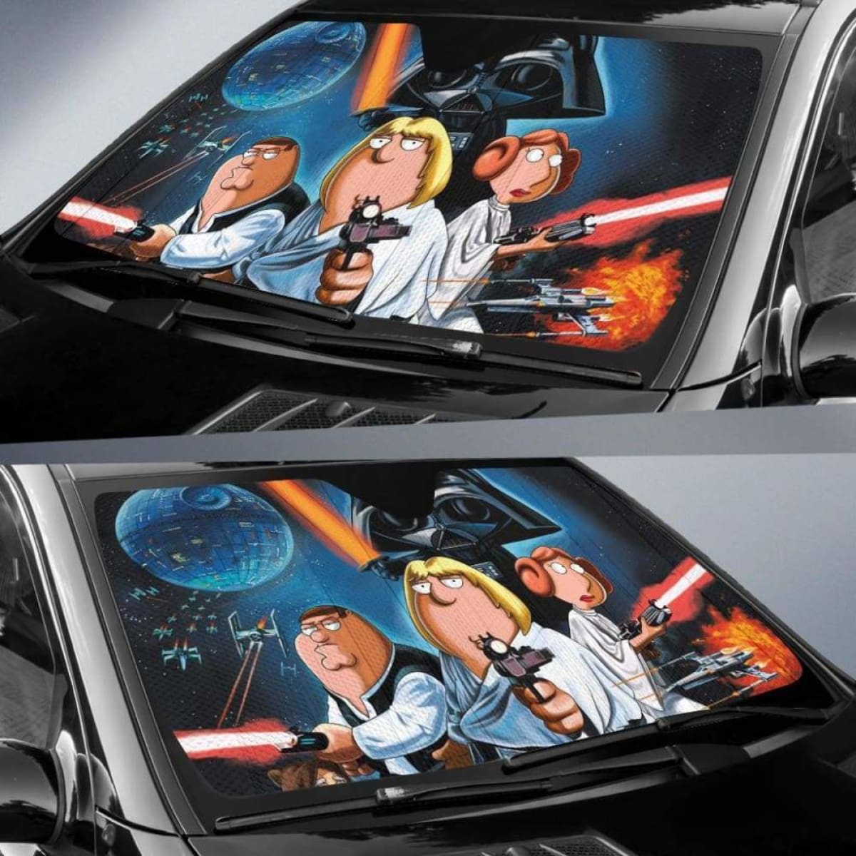 Family Guy Star War Auto Sun Shades 918b Universal Fit