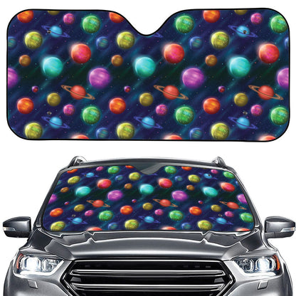 Fantastic Planets Pattern Print Car Windshield Sun Shade