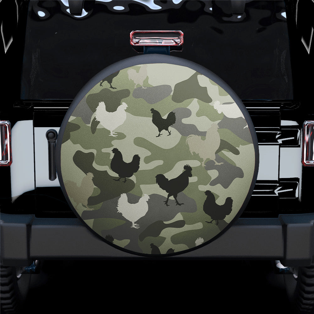 Farm Chicken Camouflage Army Style Car Spare Tire Cover