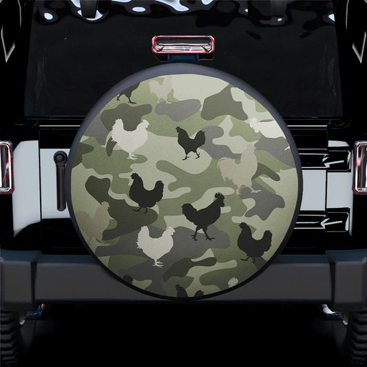 Farm Chicken Camouflage Army Style Car Spare Tire Cover