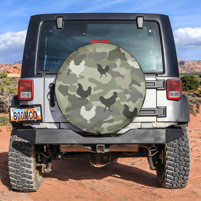 Farm Chicken Camouflage Army Style Car Spare Tire Cover