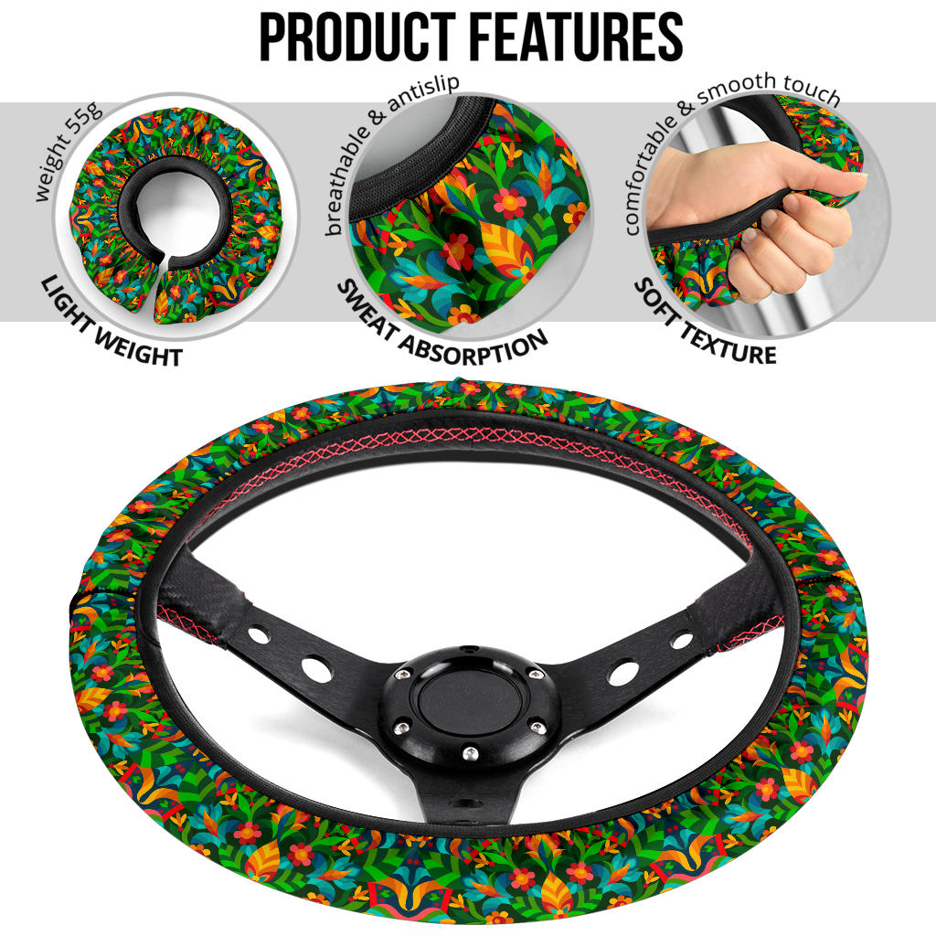 Fashion Flower Premium Car Steering Wheel Cover