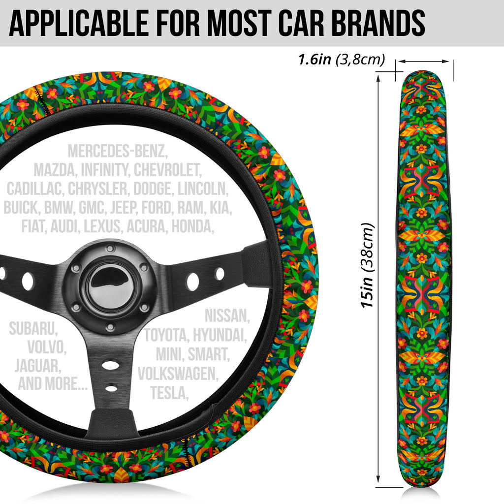 Fashion Flower Premium Car Steering Wheel Cover