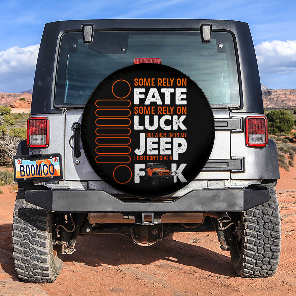 Fate Luck Jeep Orange Car Spare Tire Cover