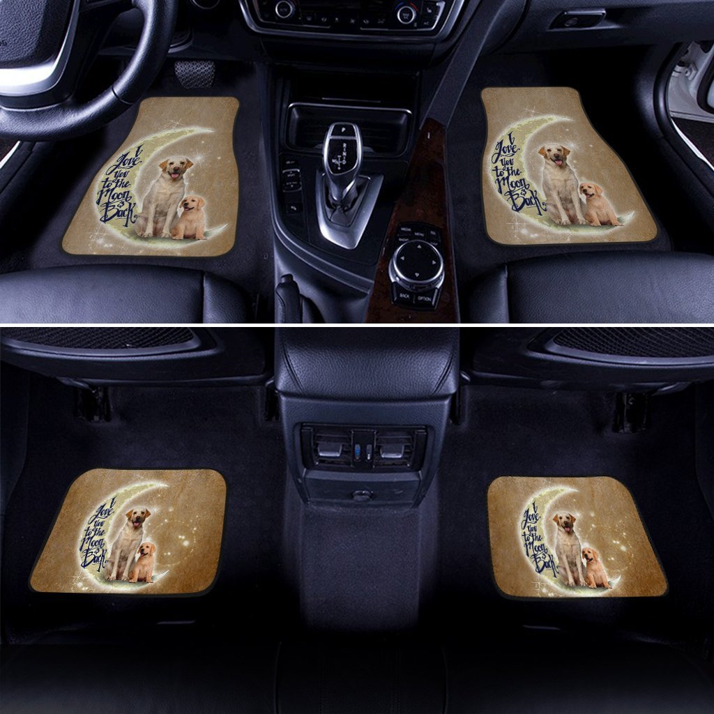 Father And Son Labrador Car Floor Mats Custom I Love You To The Moon And Back Car Accessories