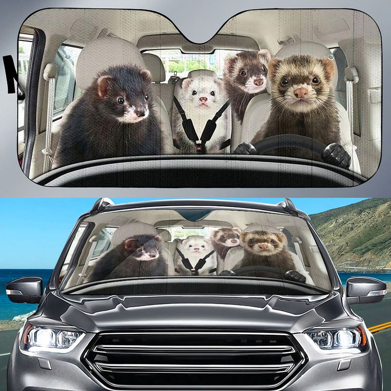Ferret Car All Over Printed 3D Sun Shade