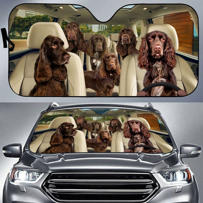 Field Spaniel Car All Over Printed 3D Sun Shade