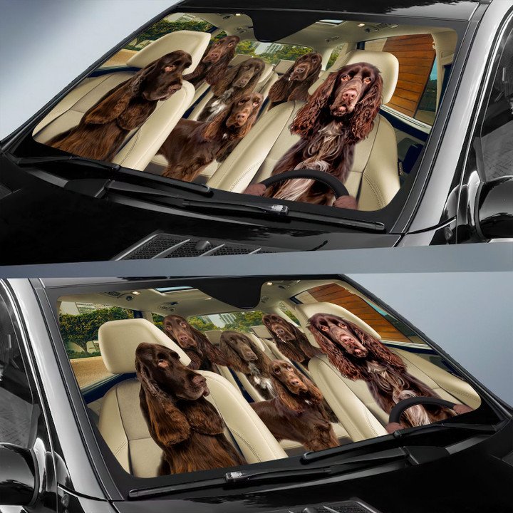 Field Spaniel Car All Over Printed 3D Sun Shade