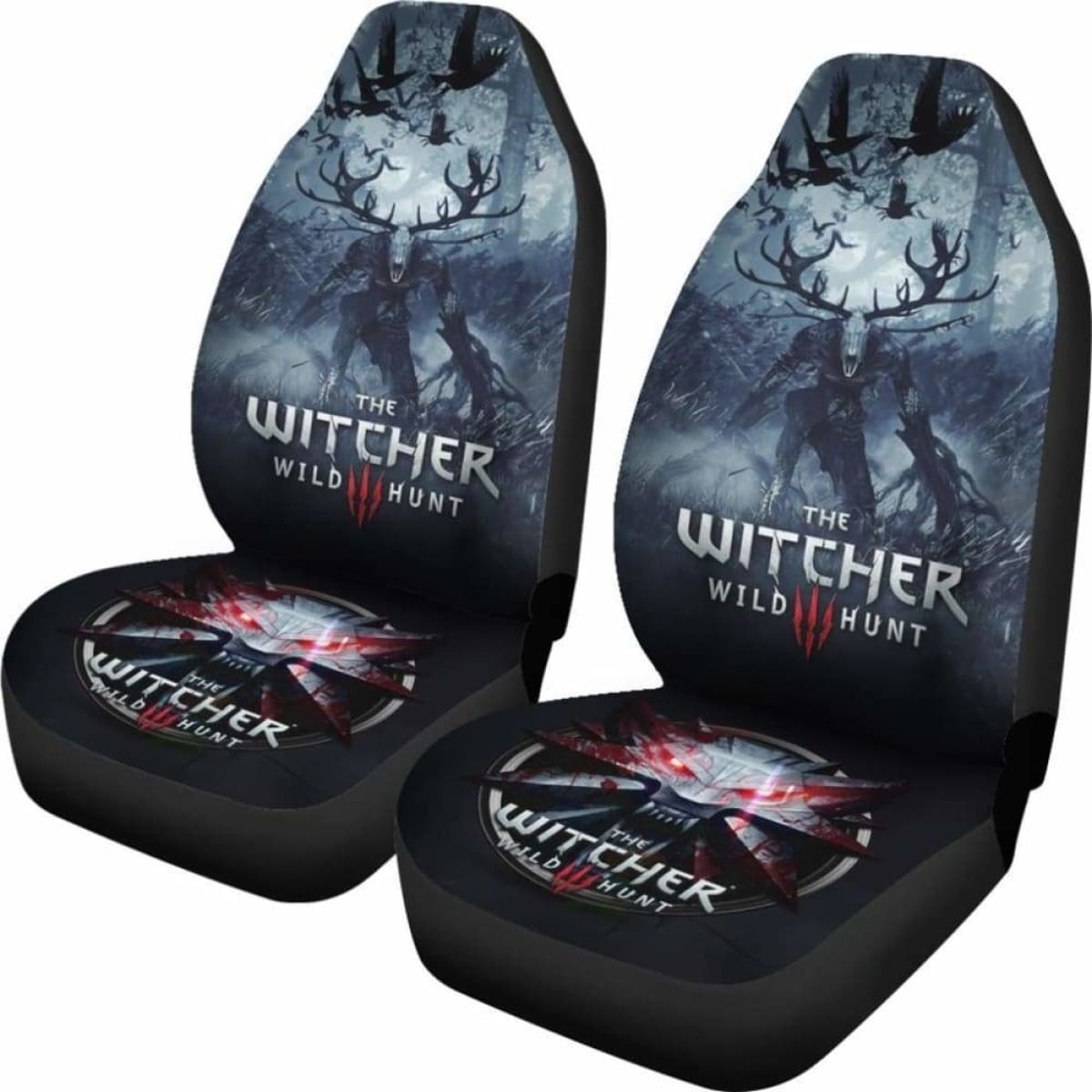 Fiend Car Seat Covers Logo The Witcher 3: Wild Hunt Game Universal Fit 051012
