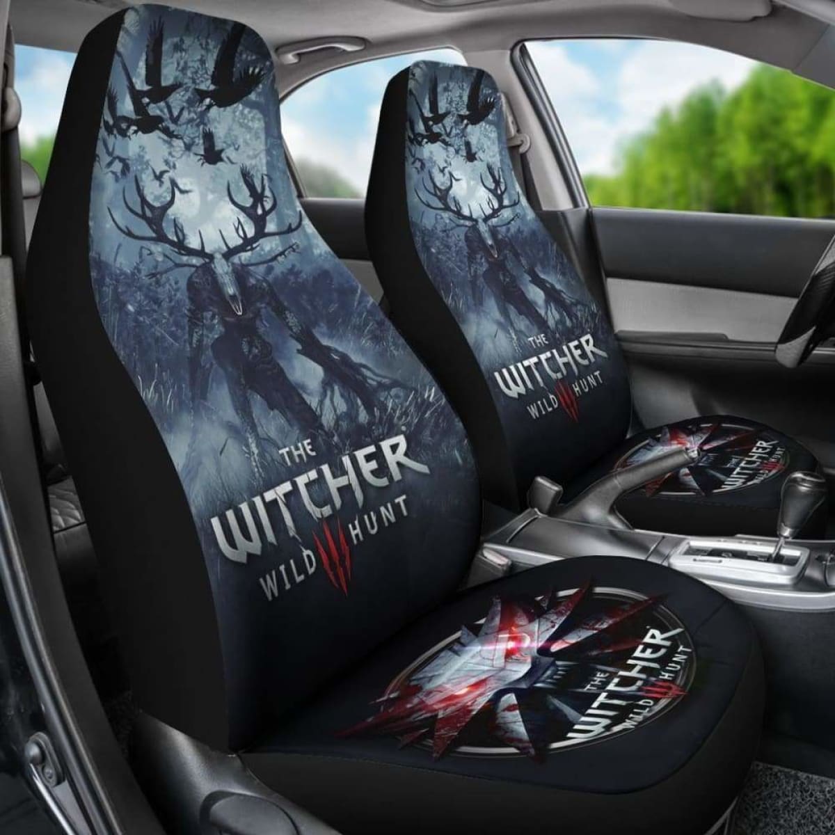 Fiend Car Seat Covers Logo The Witcher 3: Wild Hunt Game Universal Fit 051012