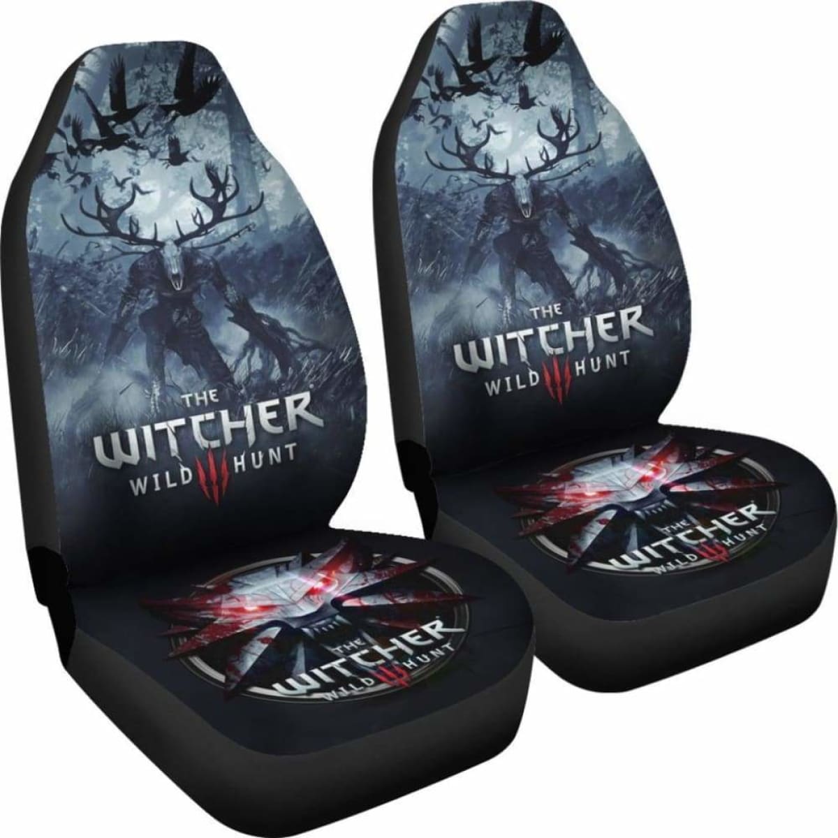 Fiend Car Seat Covers Logo The Witcher 3: Wild Hunt Game Universal Fit 051012