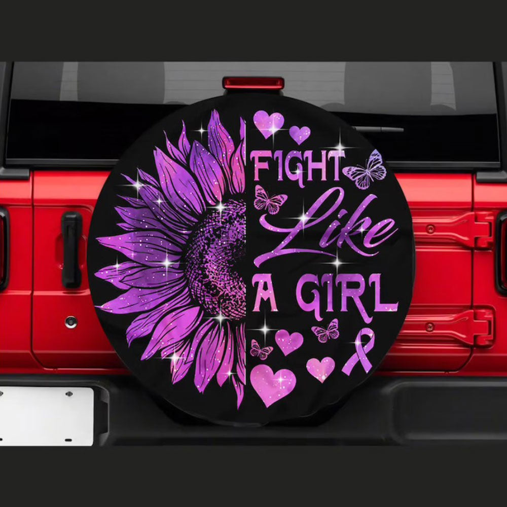 Fight Like A Girl Jeep Car Spare Tire Cover