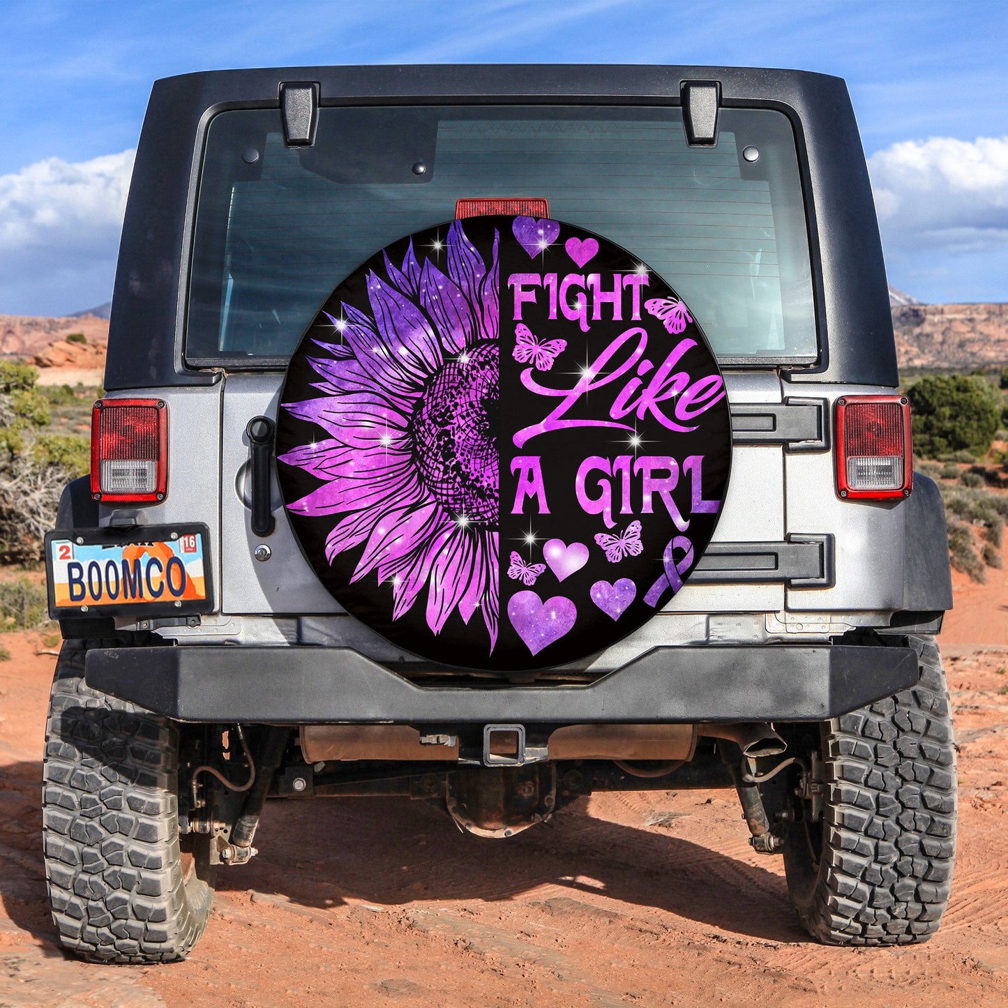 Fight Like A Girl Jeep Car Spare Tire Cover