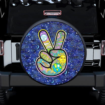 Finger Colorful Peace Sign Spare Tire Cover