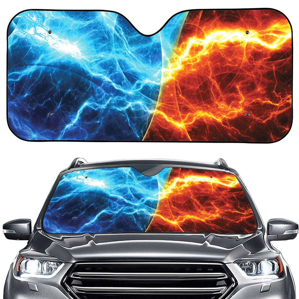 Fire And Ice Energy Print Car Windshield Sun Shade