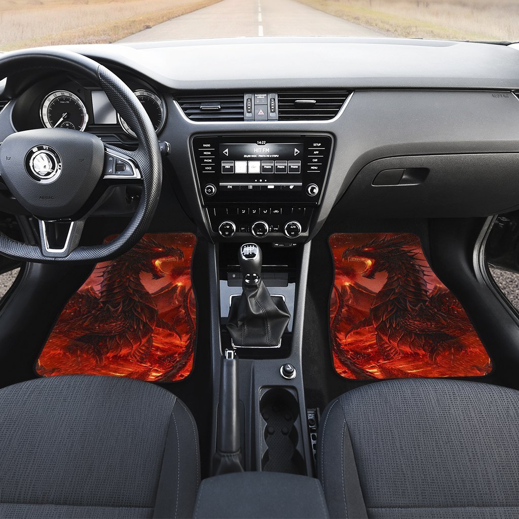 Fire Dragon Car Floor Mats Custom Fantasy Creatures Dragon Car Accessories