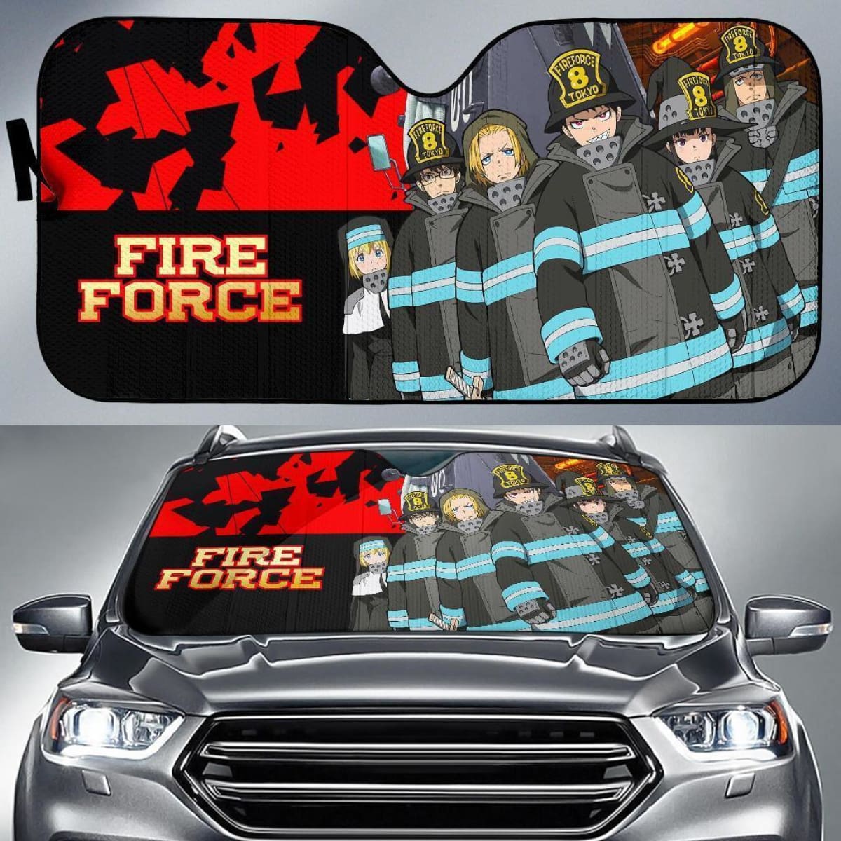Fire Force Anime Auto Sun Shade Nh06 Universal Fit 111204