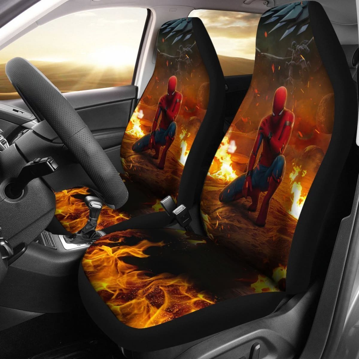 Fire Spiderman Hero Marvel Homecoming Car Seat Covers Lt03 Universal Fit 225721