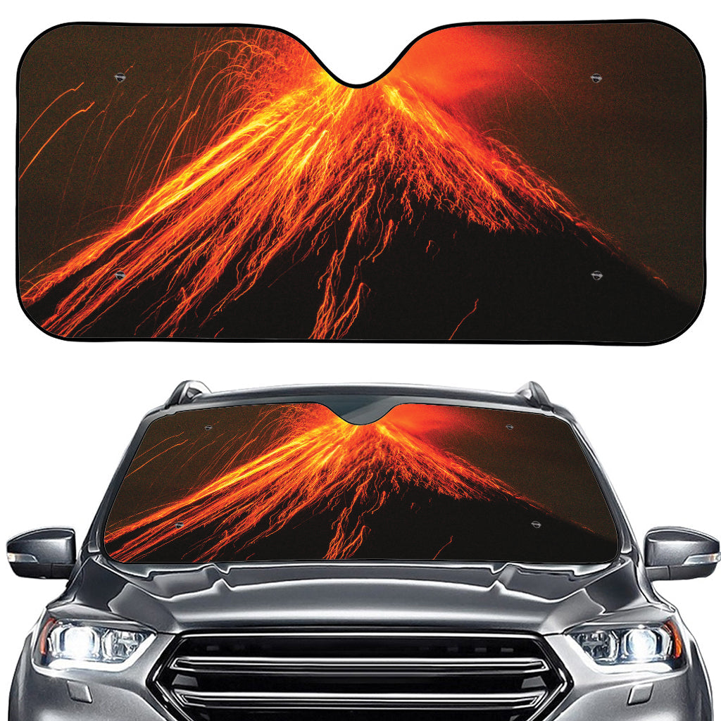 Fire Volcano Print Car Windshield Sun Shade