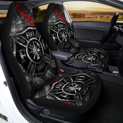 Firefighter Car Seat Covers Custom Thin Red Line Car Accessories Firefighter Gifts