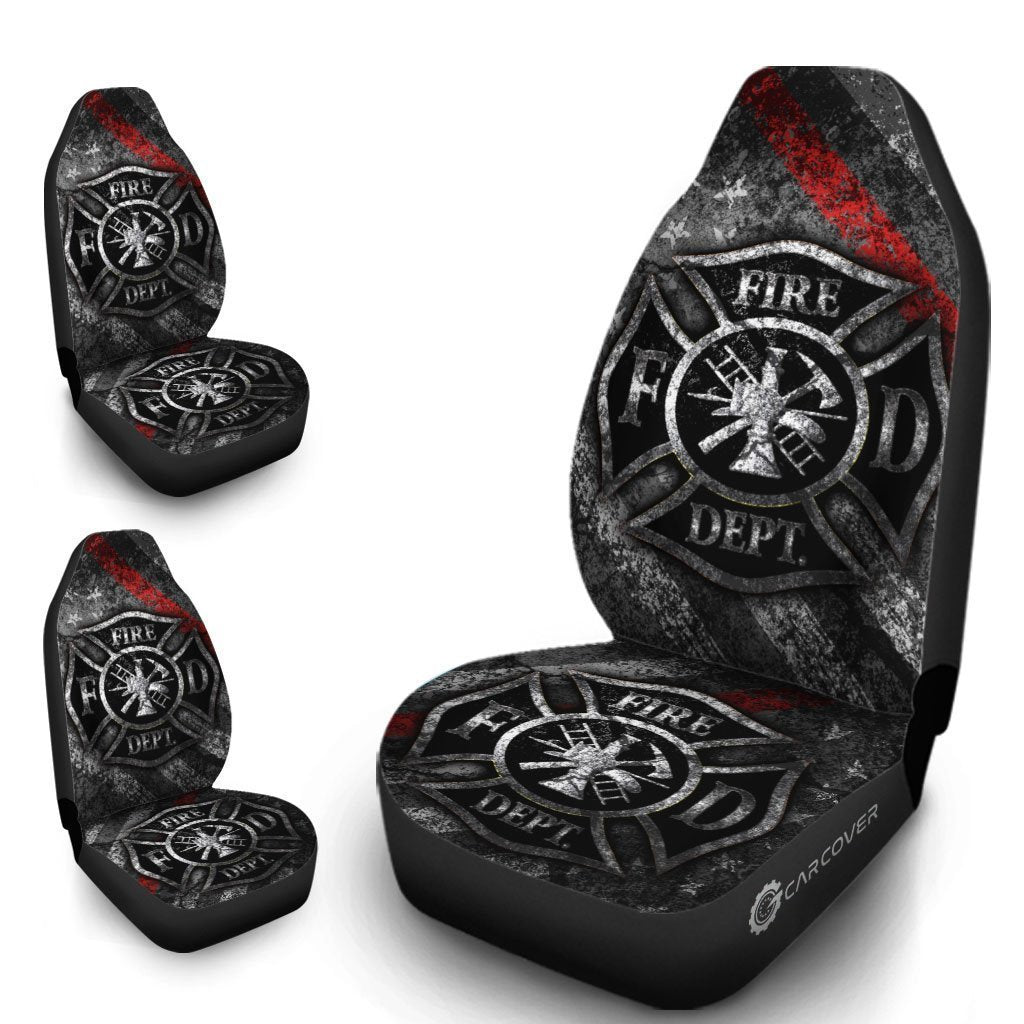 Firefighter Car Seat Covers Custom Thin Red Line Car Accessories Firefighter Gifts