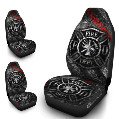 Firefighter Car Seat Covers Custom Thin Red Line Car Accessories Firefighter Gifts