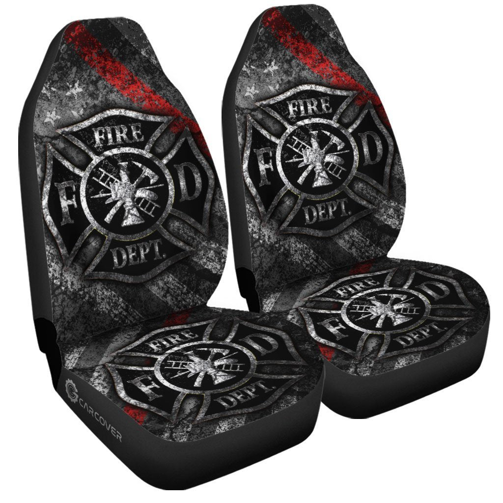 Firefighter Car Seat Covers Custom Thin Red Line Car Accessories Firefighter Gifts