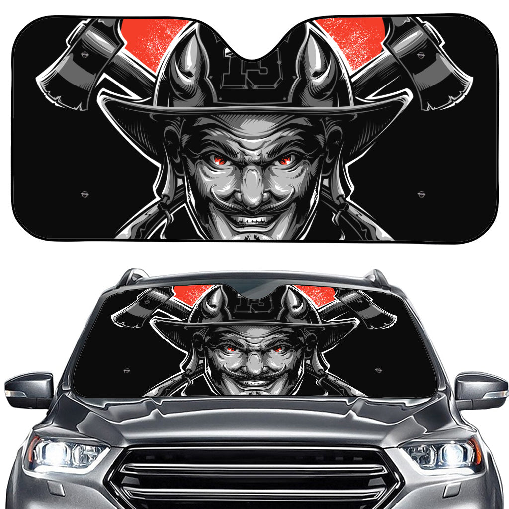 Firefighter Devil Print Car Windshield Sun Shade
