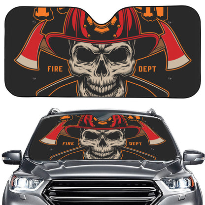Firefighter First In Last Out Print Car Windshield Sun Shade